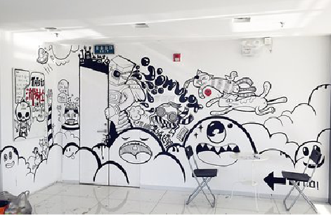 宜宾手绘墙并非传统涂鸦。